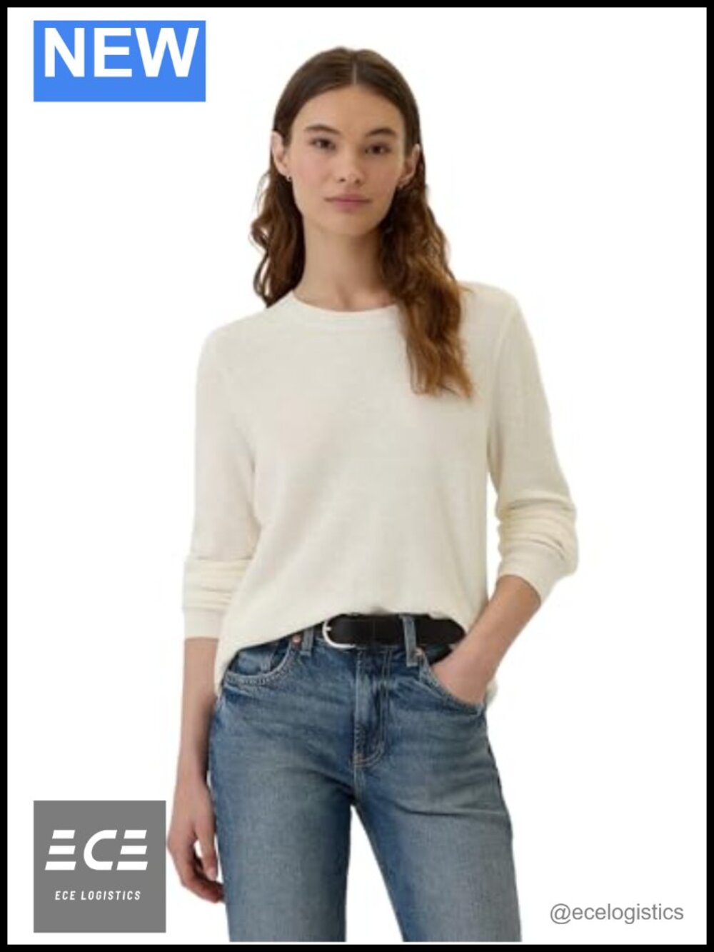 Cotton Pullover Crew Neck Long Sleeve Sweater Regular Fit
